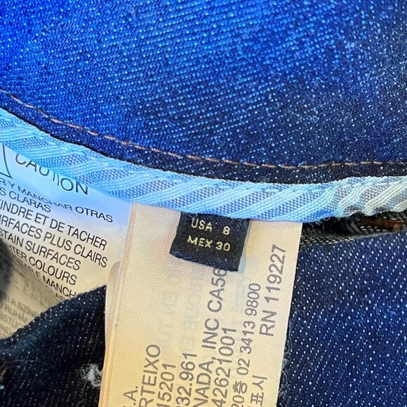 Massimo Dutti Calidad Denim Jean Midi A-Line Button Front Skirt Size 8 - Picture 8 of 10